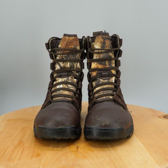 Mens 4.5 / Womens 6 - Nike SFB Gen 2 8" Gore-Tex Camo Brown Leather Lace Up Boot - Picture 2 of 8